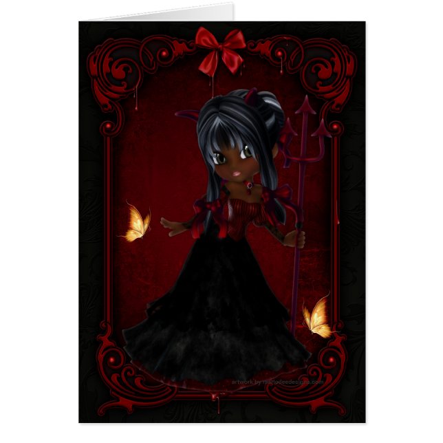 Little Cookie Devil Girl Design 4 Card (Front)