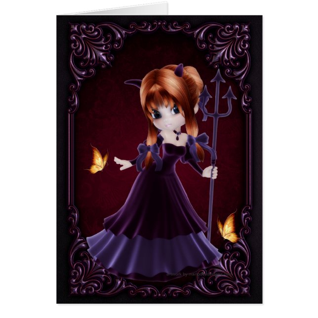 Little Cookie Devil Girl Design 5 Card (Front)