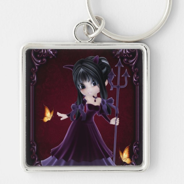 Little Cookie Devil Girl Design 6 Keychain (Front)