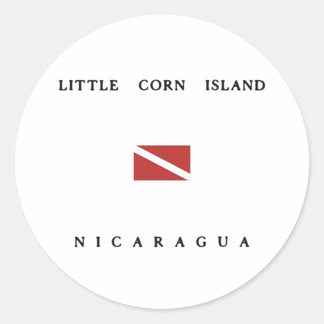 Little Corn Island Nicaragua Scuba Dive Flag Classic Round Sticker (Front)