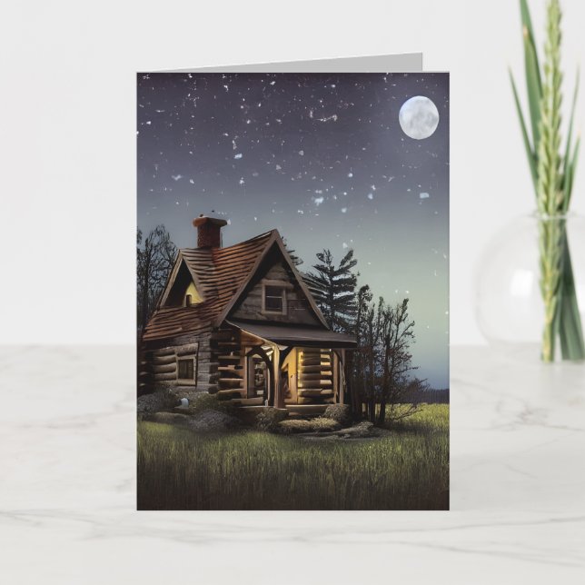 Little Cottage In The Moonlight Thank You Card (Front)