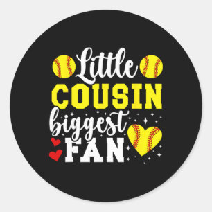 Little Cousin Softll Cousin Of A Softll Player Cou Classic Round Sticker