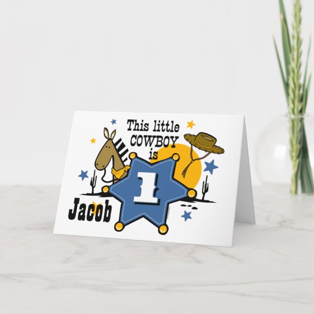 Little Cowboy 1st Birthday  Card (Front)