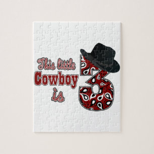 Little Cowboy 3rd Birthday Jigsaw Puzzle
