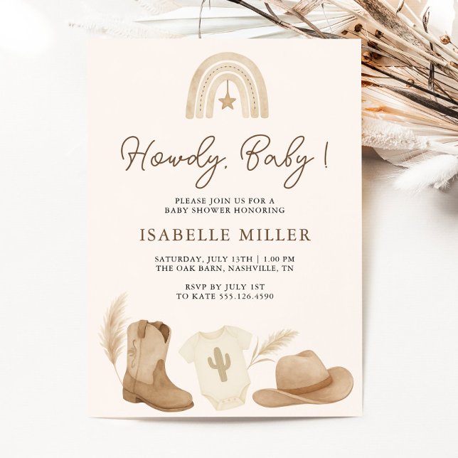Little Cowboy Baby Shower  Invitation (Little Cowboy Baby Shower Invitation)