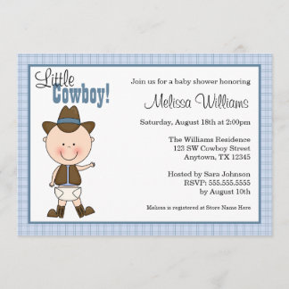 Little Cowboy Baby Shower Invitations