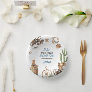 Little Cowboy Baby Shower Paper Plate
