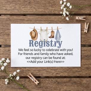 Little Cowboy Baby Shower Registry Card