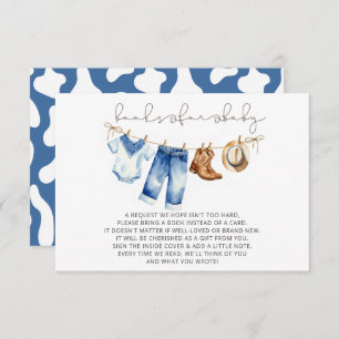 Little Cowboy Boy Baby Shower Book Request  Enclosure Card