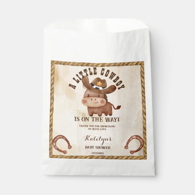 Little cowboy cute baby horse baby shower  favour bag (Front)