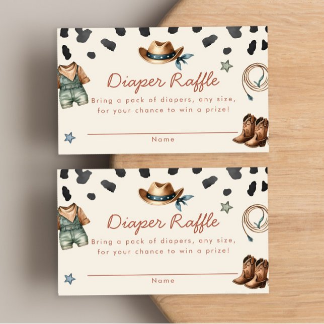 Little Cowboy garçon baby shower cartes de tombola (Créateur téléchargé)