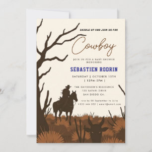 Little Cowboy Modern Baby Shower Invitation