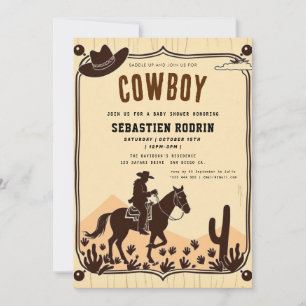 Little Cowboy Modern Baby Shower Invitation