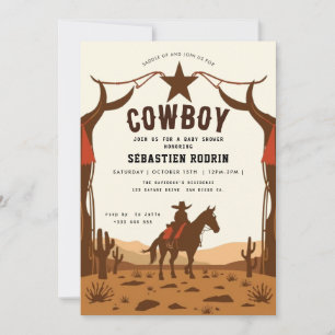 Little Cowboy Modern Baby Shower Invitation