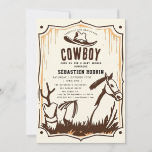 Little Cowboy Modern Baby Shower Invitation