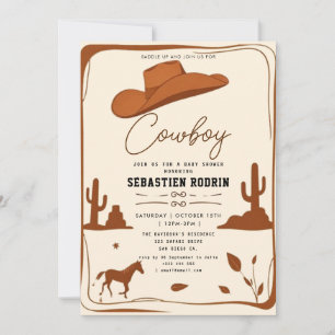 Little Cowboy Modern Baby Shower Invitation