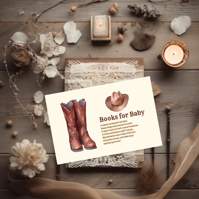 Little Cowboy Modern Western Rodeo Baby Shower Enclosure Card (Creator Uploaded)