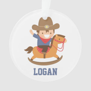 Little Cowboy on Rocking Horse Personalized Ornament