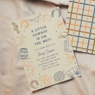 Little Cowboy on the Way Western Baby Shower Invitation