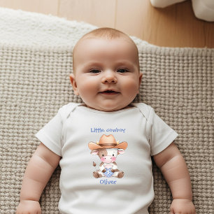 Little Cowboy Personalized Newborn Baby Bodysuit