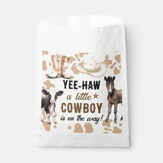 Little Cowboy Rodeo Baby Shower Favour Bag (Front)