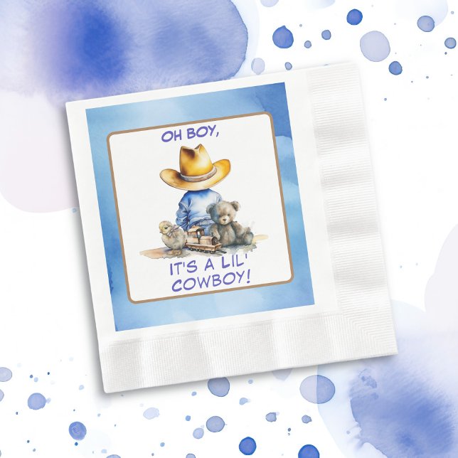 Little Cowboy Themed Baby Shower Napkin (Creator Uploaded)
