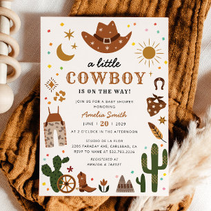 Little Cowboy Western Baby Shower Invitation