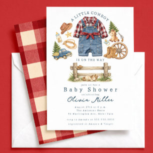 Little Cowboy Western Baby Shower Invitation