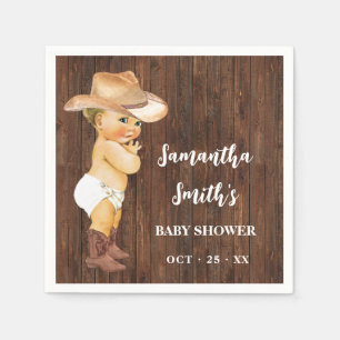 Little Cowboy Western Baby Shower Party Decor Napkin