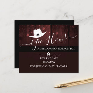 Little Cowboy Western Baby Shower Save the Date