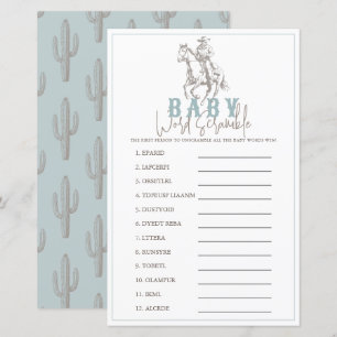 Little Cowboy Western Blue Baby Word Scramble