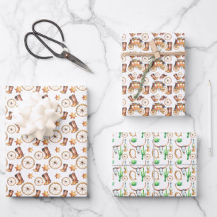 Little Cowboy   Western Rodeo Themed Wrapping Paper Sheet