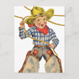 Little Cowboy With Lariat Postcard