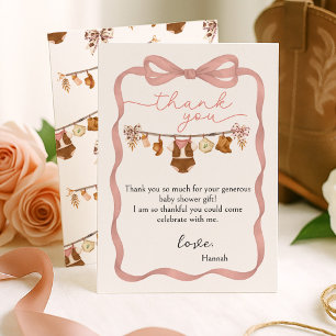 Little Cowgirl Baby Shower Photo Thank You Card