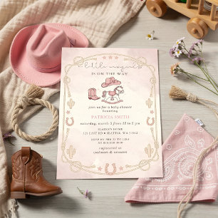 Little Cowgirl Is On The Way girl Baby Shower Invitation
