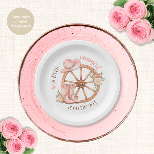 Little Cowgirl on the Way Baby Shower Plates