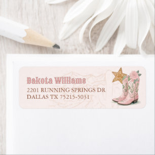 Little Cowgirl Pink Baby Shower Return Address