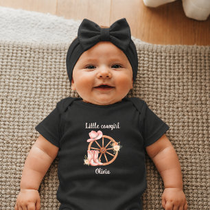 Little Cowgirl Pink Boots Personalized Newborn Baby Bodysuit