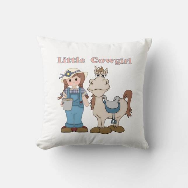 Little Cowgirl Throw Pillow (Front)