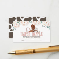 Little Cowgirl Western Floral Diaper Raffle Ticket