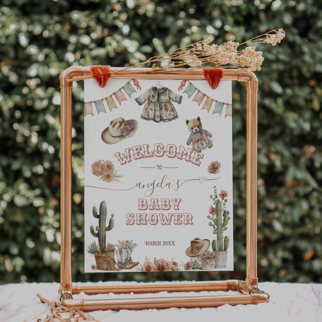 Little cowgirl Wild West Boho Baby Girl Shower Poster (Creator Uploaded)