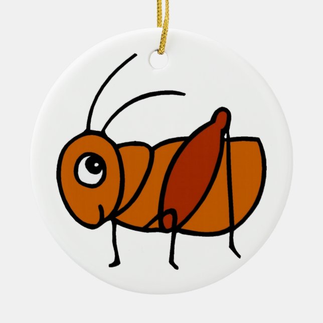 Little Cricket Ceramic Ornament (Front)