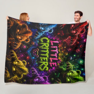 Little critters, retro monster large throw blanket