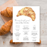 Little Croissant First Birthday Milestone Birthday