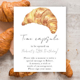 Little Croissant Time Capsule 1st birthday Poster