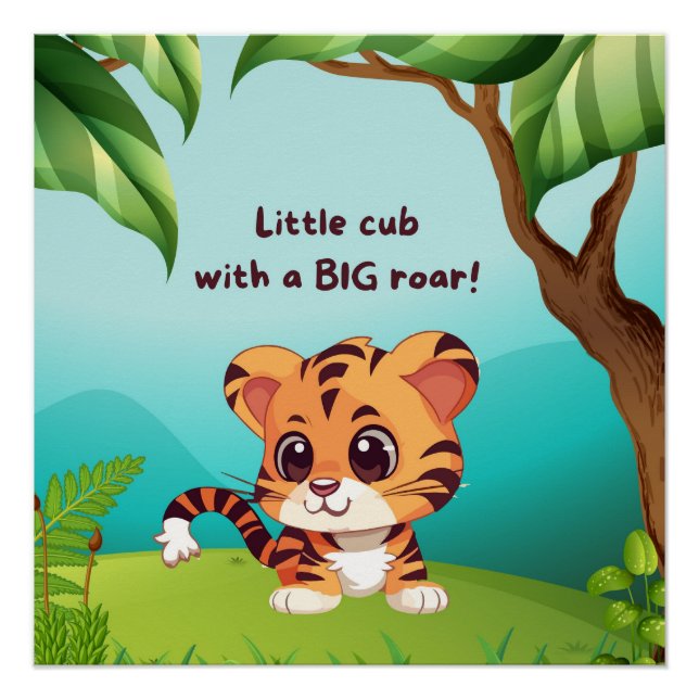 Little Cub Big Roar Glossy Poster (Front)