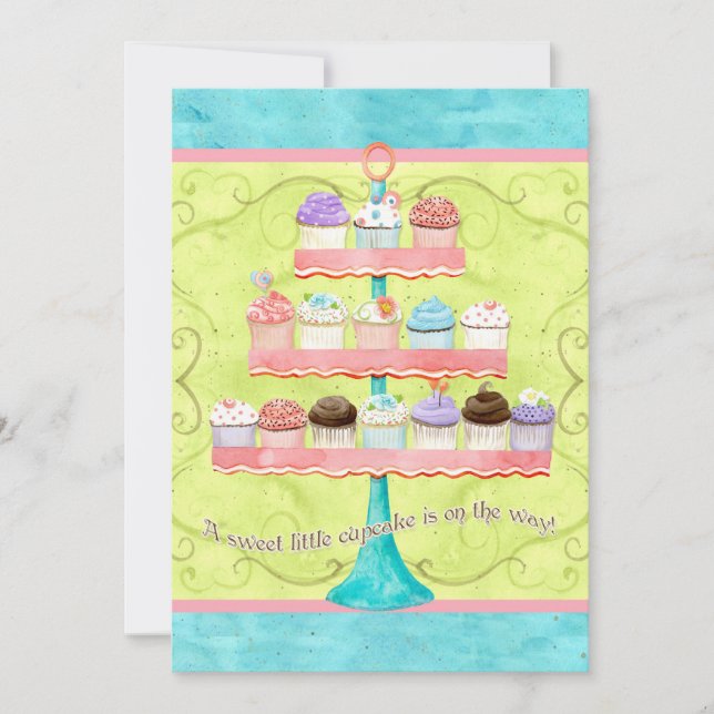 Little Cupcake, Baby Shower Invitations (Front)
