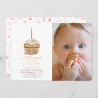 Little Cupcake Sprinkles Pink Photo 1st Birthday