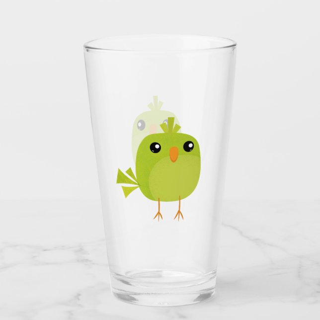 Little cute birds glass (Front)