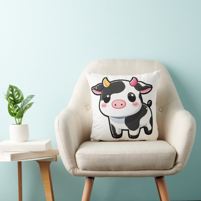 Little Cute Cow Throw Pillow (Chair)